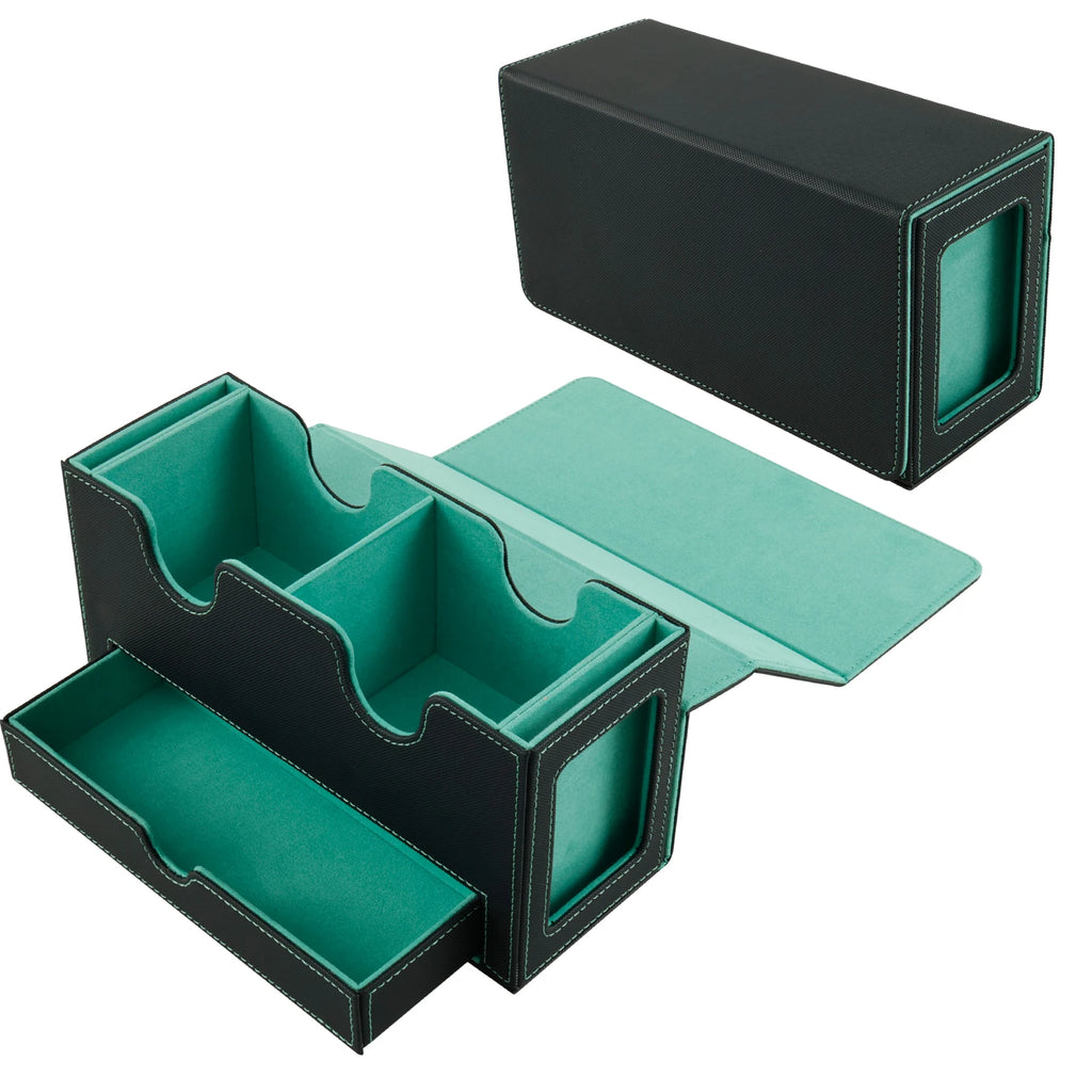 Card Deck Storage Box Large Capacity TCG MTG Durable Baseball Card Board Games Holder Magic Commander Deck Box with Dice Tray