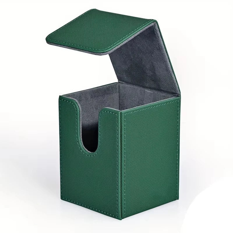 Card Deck Box holds 100+ single Sleeved Cards waterproof PU Leather card box storage can hold 100+double-layer protection cards