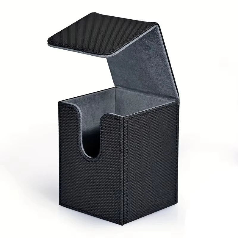 Card Deck Box holds 100+ single Sleeved Cards waterproof PU Leather card box storage can hold 100+double-layer protection cards