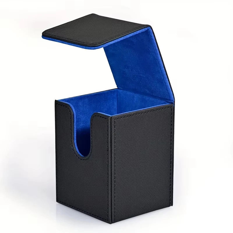 Card Deck Box holds 100+ single Sleeved Cards waterproof PU Leather card box storage can hold 100+double-layer protection cards