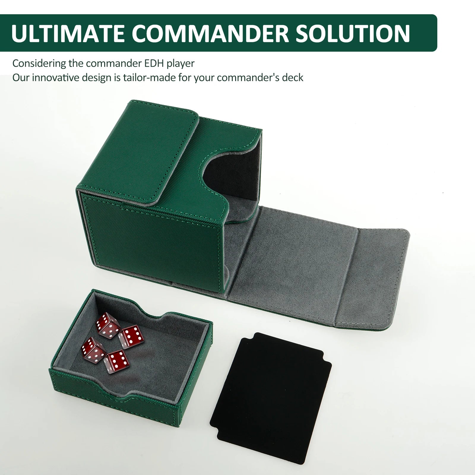 Card Deck Storage Box Large Capacity TCG MTG Durable Baseball Card Board Games Holder Magic Commander Deck Box with Dice Tray