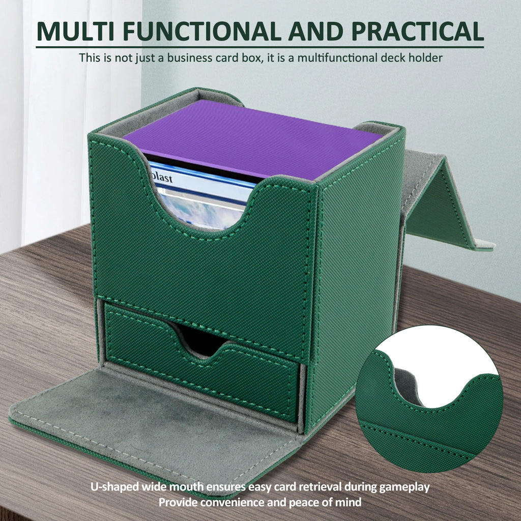 Card Deck Storage Box Large Capacity TCG MTG Durable Baseball Card Board Games Holder Magic Commander Deck Box with Dice Tray