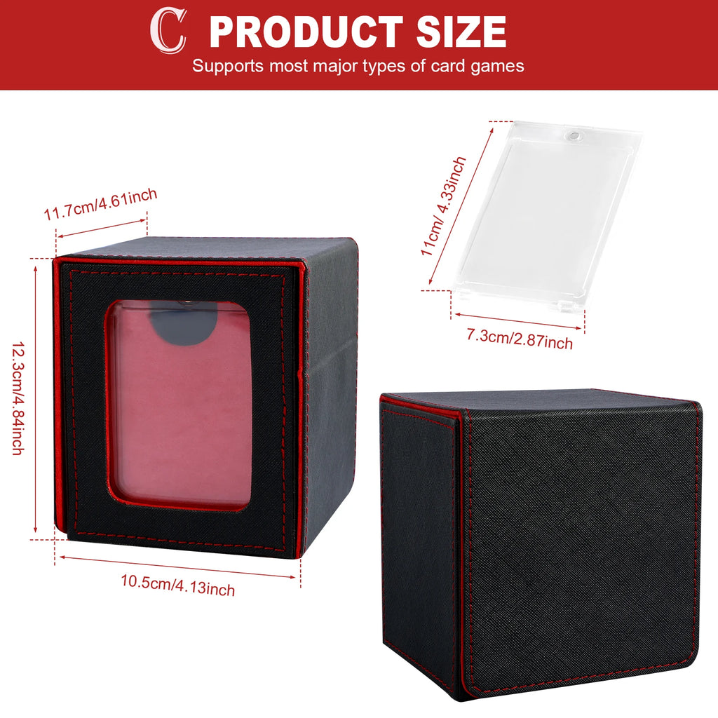 Card Deck Storage Box Large Capacity TCG MTG Durable Baseball Card Board Games Holder Magic Commander Deck Box with Dice Tray