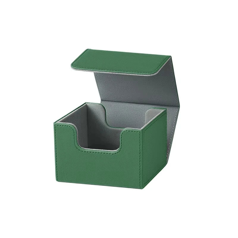 Card Deck Box holds 100+ single Sleeved Cards waterproof PU Leather card box storage can hold 100+double-layer protection cards