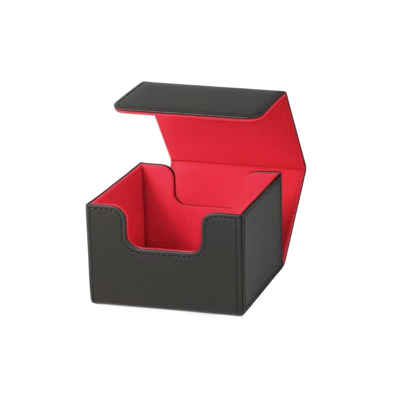 Card Deck Box holds 100+ single Sleeved Cards waterproof PU Leather card box storage can hold 100+double-layer protection cards