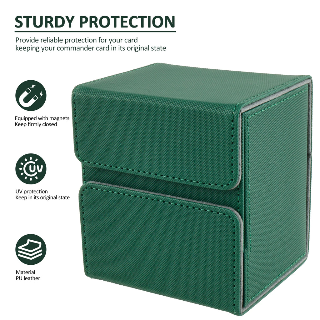Card Deck Storage Box Large Capacity TCG MTG Durable Baseball Card Board Games Holder Magic Commander Deck Box with Dice Tray