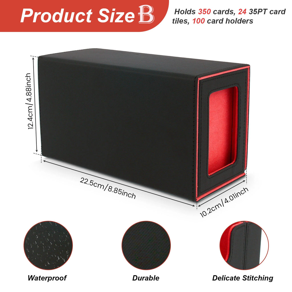 Card Deck Storage Box Large Capacity TCG MTG Durable Baseball Card Board Games Holder Magic Commander Deck Box with Dice Tray