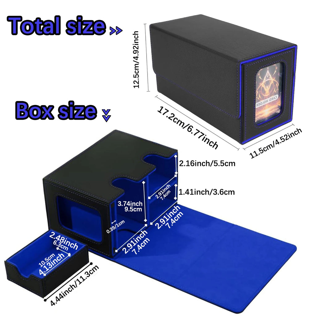 Card Deck Box Organizer Holder Storage Hobbies for Commander m tg Card Carrying Organiser Case Leather Card Deck Storage Box