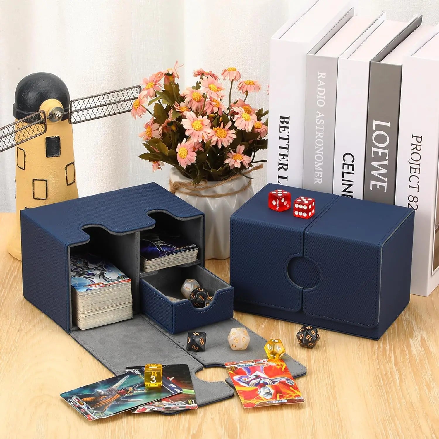 Card Deck Box Organizer Holder Storage Hobbies for Commander m tg Card Carrying Organiser Case Leather Card Deck Storage Box