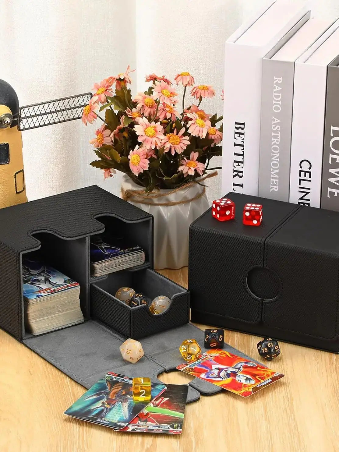 Card Deck Box Organizer Holder Storage Hobbies for Commander m tg Card Carrying Organiser Case Leather Card Deck Storage Box