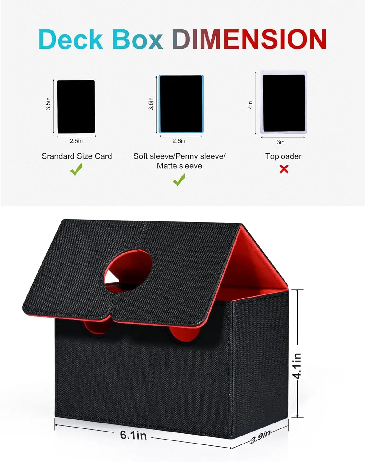 Card Deck Box Organizer Holder Storage Hobbies for Commander m tg Card Carrying Organiser Case Leather Card Deck Storage Box