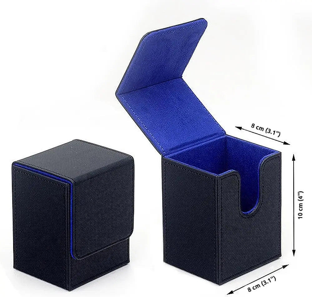 Card Deck Box holds 100+ single Sleeved Cards waterproof PU Leather card box storage can hold 100+double-layer protection cards
