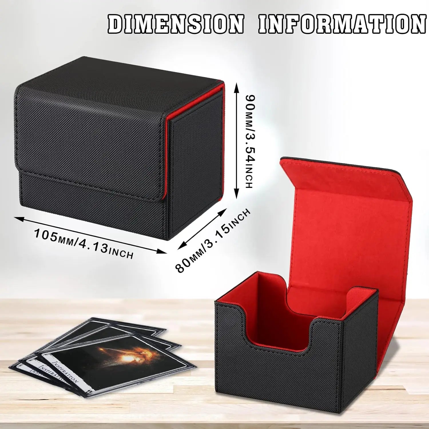 Card Deck Box Organizer Holder Storage Hobbies for Commander m tg Card Carrying Organiser Case Leather Card Deck Storage Box