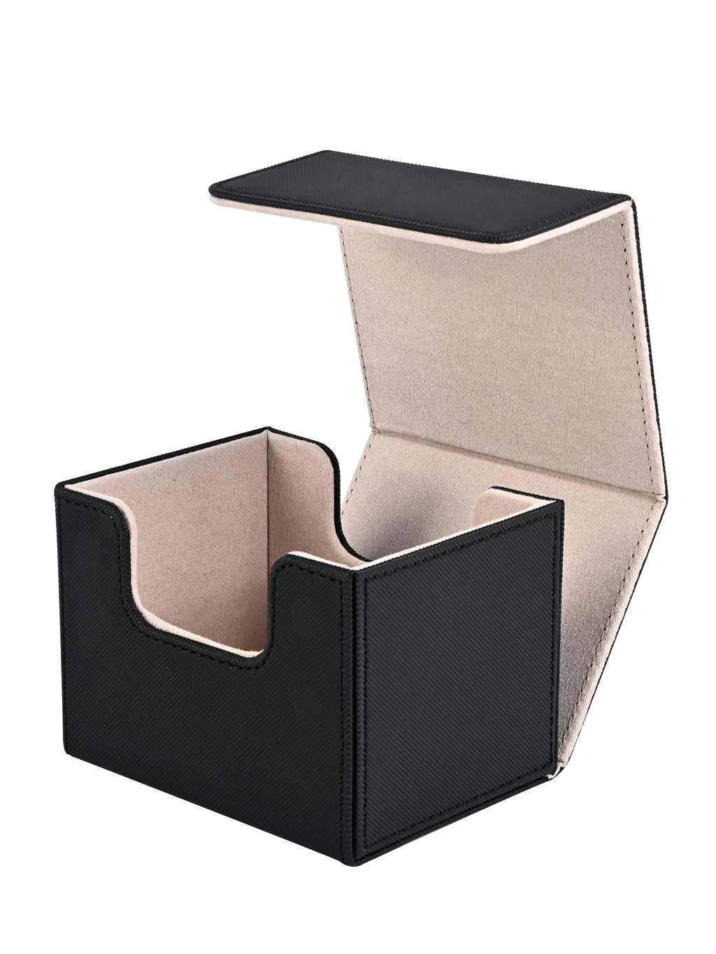 Card Deck Box , Card Storage Box Fits 100 single  Sleeved Cards, PU Leather Strong Magnet Card Deck Case for TCG Cards