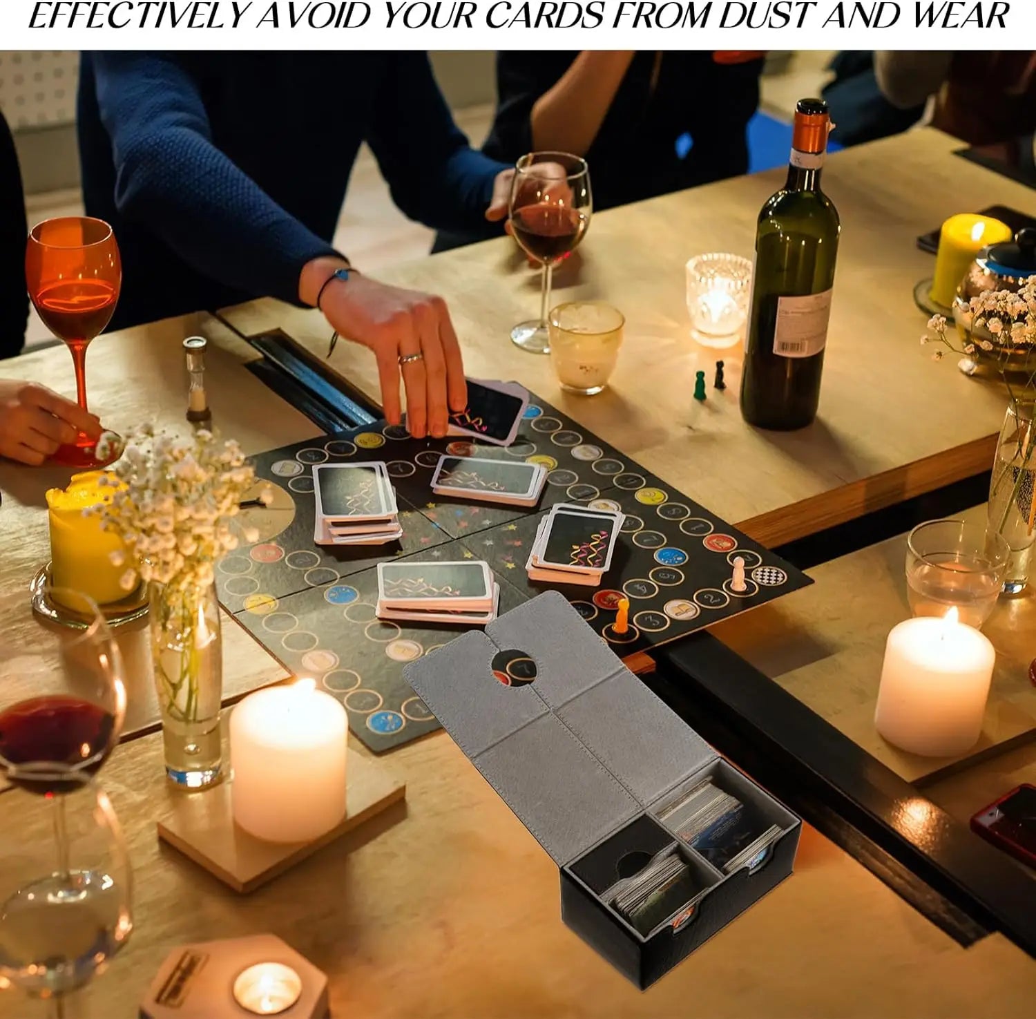 Card Deck Box Organizer Holder Storage Hobbies for Commander m tg Card Carrying Organiser Case Leather Card Deck Storage Box