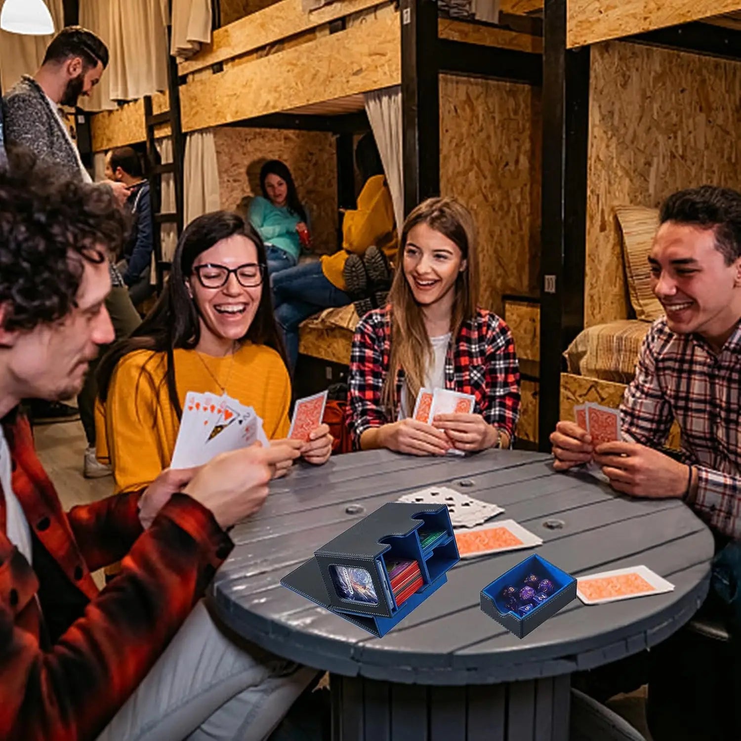 Card Deck Box Organizer Holder Storage Hobbies for Commander m tg Card Carrying Organiser Case Leather Card Deck Storage Box